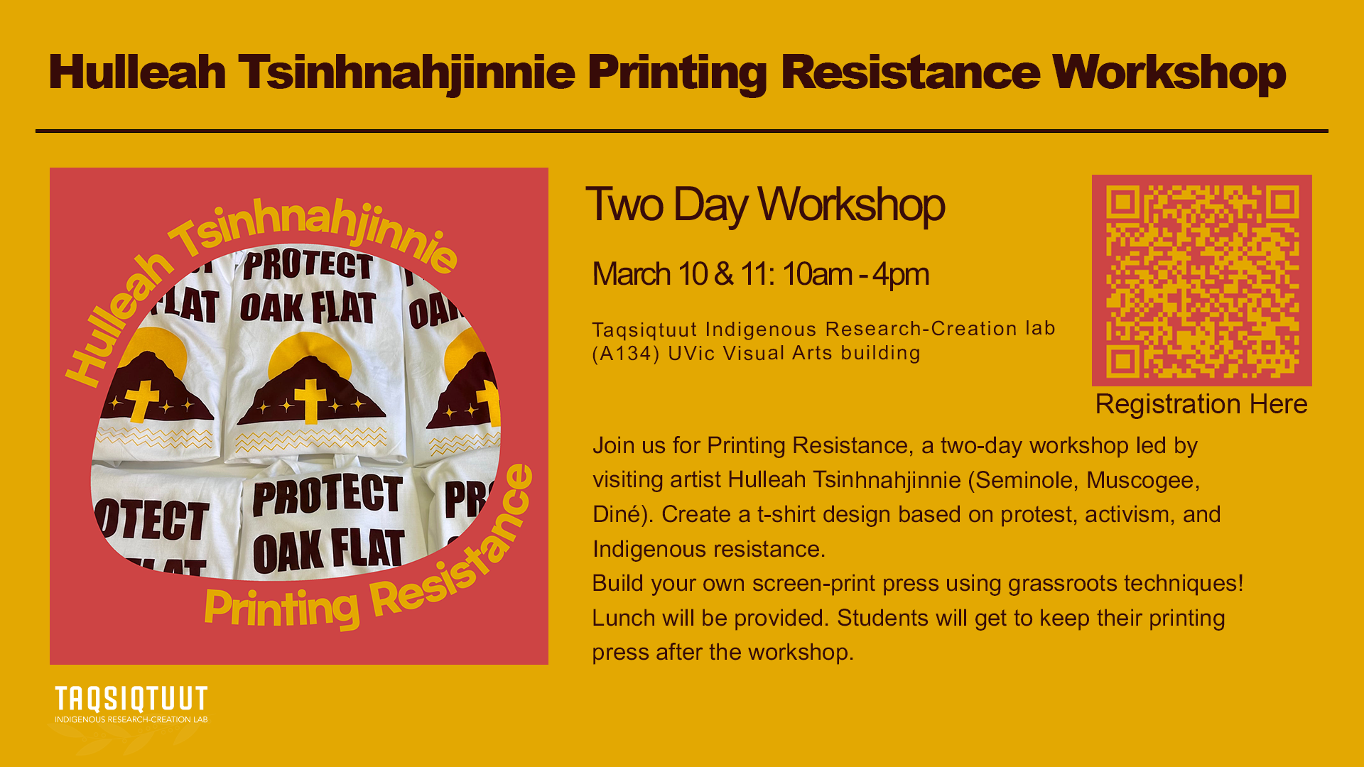 Hulleah Printing Resistance Workshop - TV Display