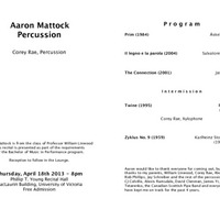 Graduation Recital - Aaron Mattock, percussion