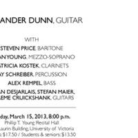 Faculty Concert Series - Guitar Works, Alexander Dunn, guitar