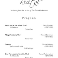 Piano Class Recital - Eva Solar-Kinderman