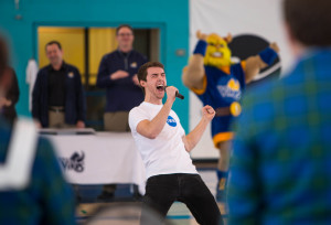 Music student Josh Lovell rocked the house with his renditions of the Rally Song finalists (photo: Armando Tura)