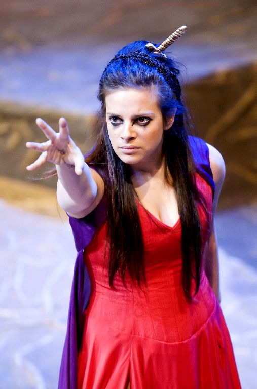 Medea (Katie Takefman) curses revenge on her husband. Photo: David Lowes.