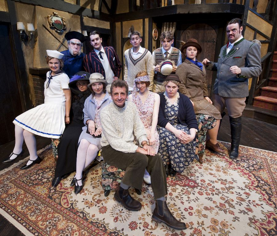 Director Bindon Kinghorn front and centre with the cast of Rookery Nook. Photo: David Lowes.