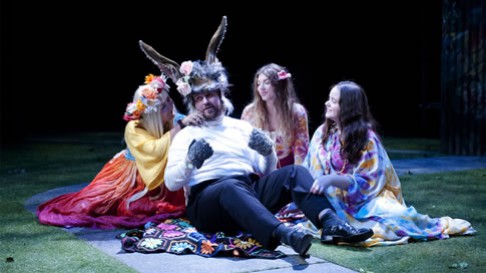 Bottom revels in the attention of Titania's hippie coven