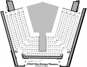 Image of the seating map for the Chief Dan George Theatre.